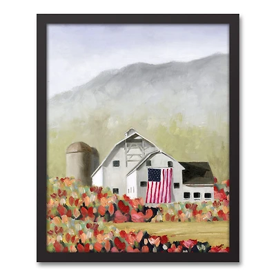 American Farm Black Framed Canvas