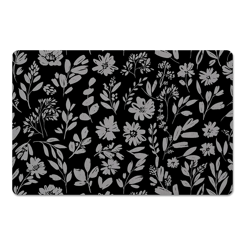 Monochromatic Florals 27" x 18" Floor Mat