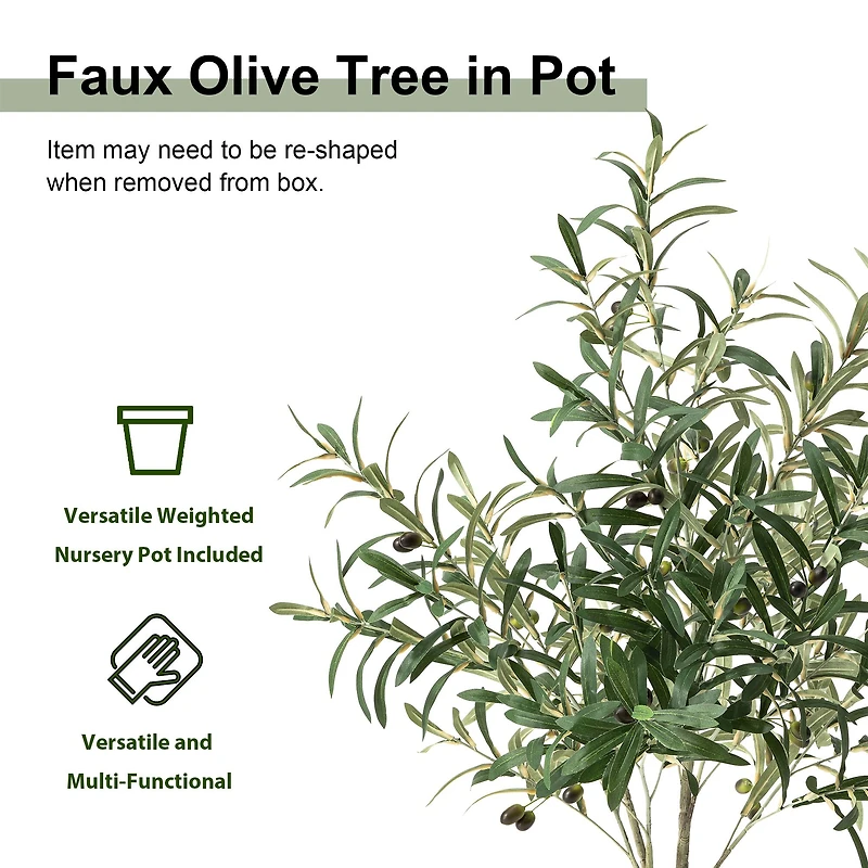 Glitzhome® 4ft. Faux Olive Tree in Pot