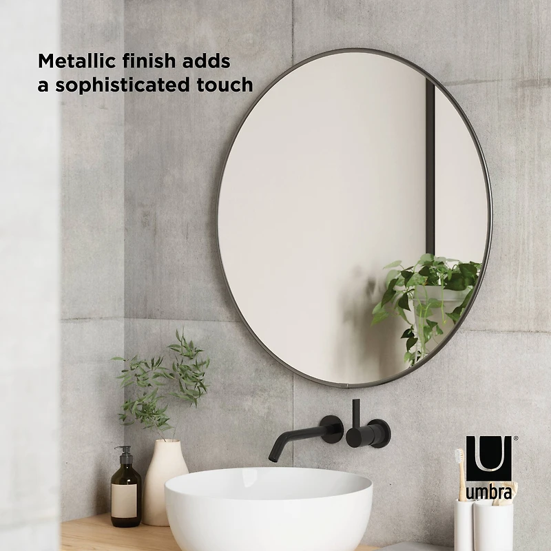 Umbra 24" Titanium Hubba Round Mirror