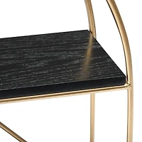 Hello Honey® Wood & Metal Gold Crescent Wall Shelf