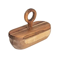 Hello Honey® 5" Acacia Wood Divided Container with Lid