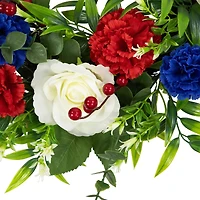 24" Carnation & Rose Artificial Americana Wreath