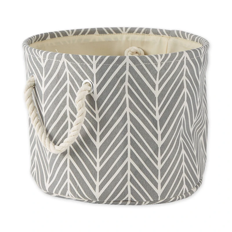 DII® Small Gray Herringbone Round Fabric Bin