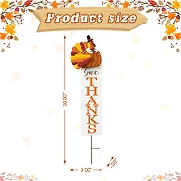 Glitzhome® 36" Thanksgiving Metal Turkey "Give Thanks" Yard Stake