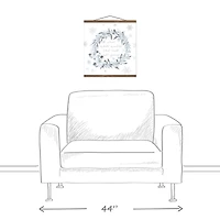 Silver Wreath 16x16 Teak Hanging Canvas