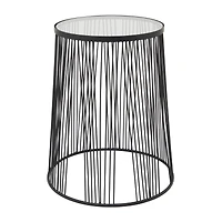 Black Metal Contemporary Accent Table, 22" x 18" x 18"