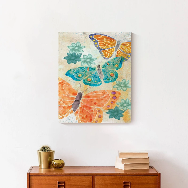 Watery Butterflies 16" x 20" Canvas Wall Art