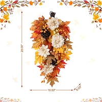 Glitzhome® 28" Fall Dahlia, Lotus Pod and Berry Swag
