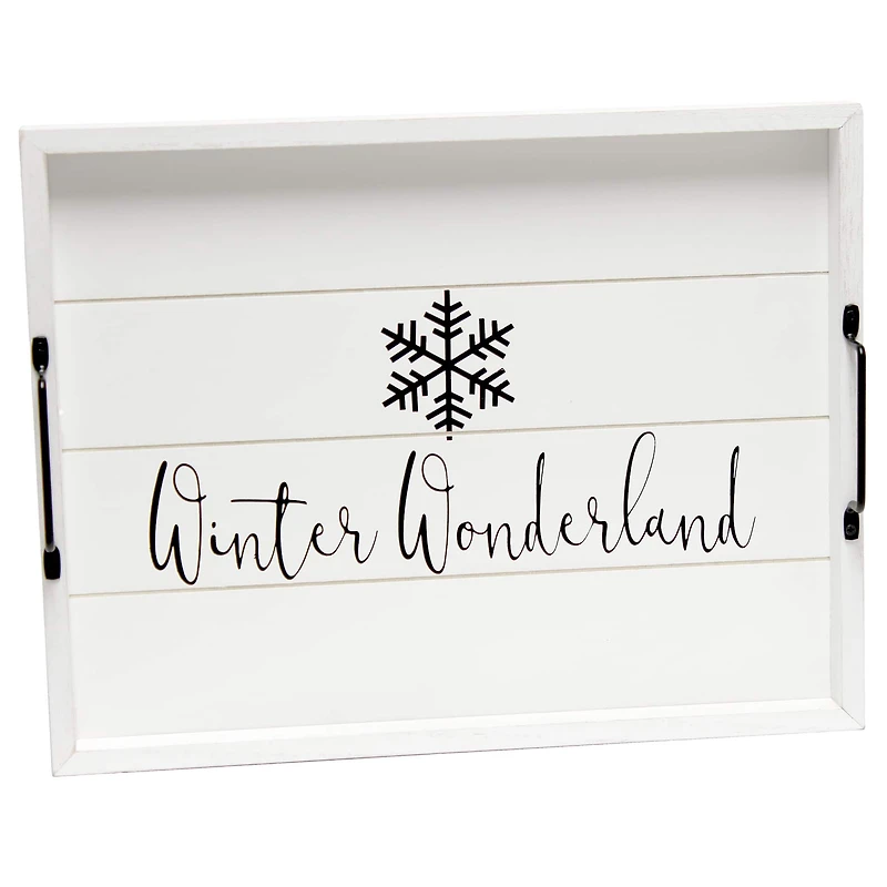 Elegant Designs™ 15.5" Winter Wonderland Serving Tray with Handles