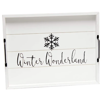Elegant Designs™ 15.5" Winter Wonderland Serving Tray with Handles