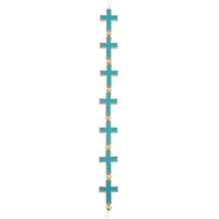 Blue Enamel Metal Cross Beads, 21mm by Bead Landing™