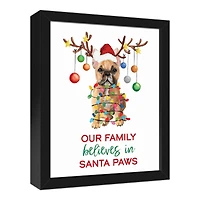 Frenchie Christmas Tree Black Framed Canvas Wall Art