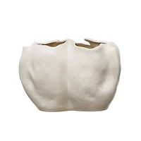 Hello Honey® 13" Natural Modern Organically Shaped Stoneware Planter