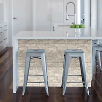 InHome White Washed Denver Brick Peel & Stick Wallpaper