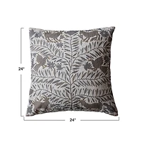 Hello Honey® 24" Gray & Brown Otomi Print Throw Pillow