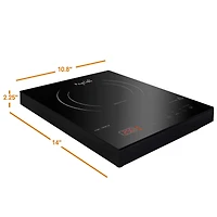 MegaChef Portable 1400W Single Induction Countertop Cooktop With Digital Control Panel
