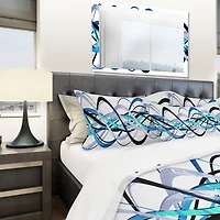 Designart 'Blue and Silver Helix' Modern & Contemporary Bedding Set