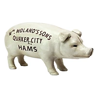 7.5" Quaker City Hams Pig Metal Coin Bank
