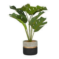 18" Green PVC Monstera Contemporary Artificial Foliage