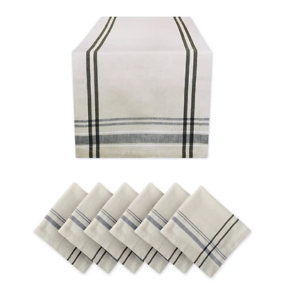 DII® French Stripe Table Runner & Napkin Set