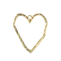 John Bead Beadwork Findings Gold Organic Heart Pendant, 3ct.
