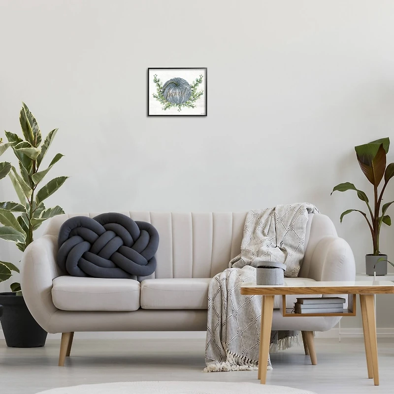 Stupell Industries Blue Harvest Pumpkin Framed Giclee Art