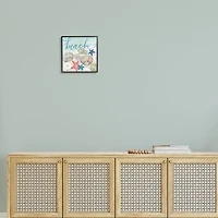 Stupell Industries Beach Calligraphy Seashells Clams Starfish Ocean Foam Framed Giclee Art