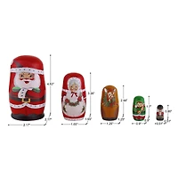 Mr. Christmas Santa & North Pole Pals Nesting Wood Figures Set