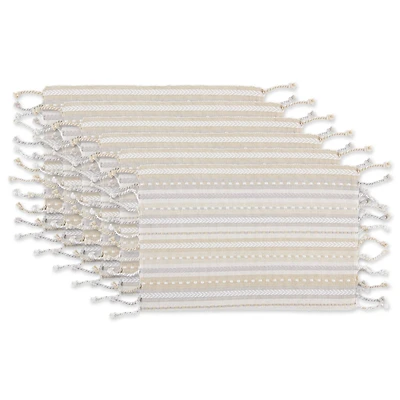 DII® Natural Tonal Stripe with Fringe Placemats, 6ct.
