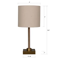 15.5" Metal Table Lamp with Natural Fabric Shade by Ashland®