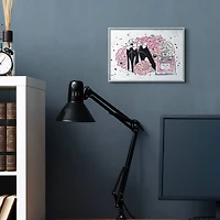 Stupell Industries Glam Pink Peonies & Heels Gray Framed Wall Art