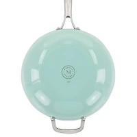 Martha Stewart 12" Turquoise Aluminum Nonstick Essential Pan With Lid