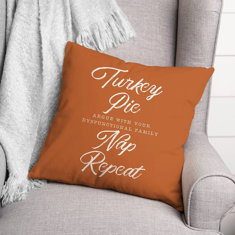 Turkey Pie Nap Repeat 18" x 18" Indoor / Outdoor Pillow