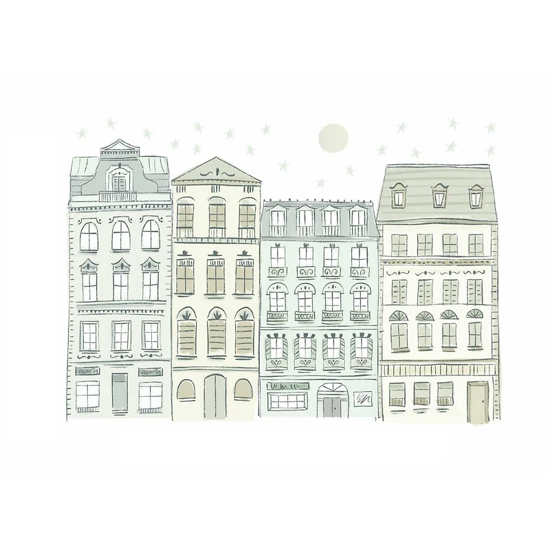 RoomMates Illustrated Townhouses Peel & Stick Giant Decals