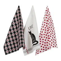 Assorted Cat Love Dishtowel (Set of 3)
