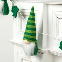 Glitzhome® St. Patrick's Fabric Gnomes and Shamrocks Garland