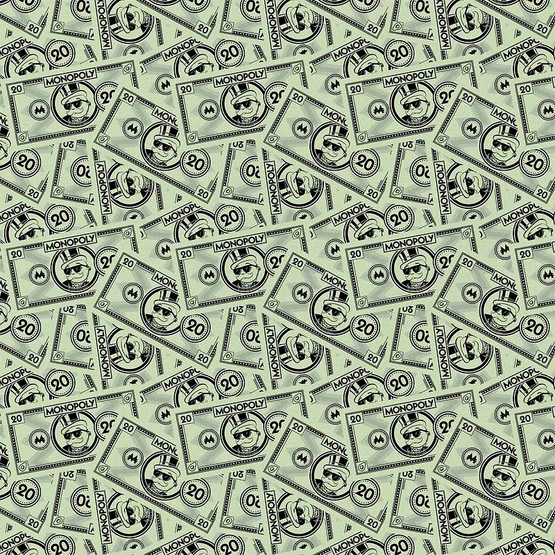 Monopoly 20 Dollars Precut Cotton Fabric