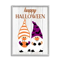 Stupell Industries Happy Halloween Seasonal Gnomes Framed Giclee Art