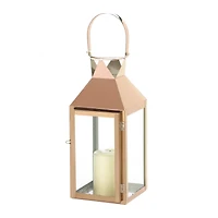 15" Rose Gold Candle Lantern