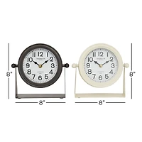 8" Round Metal Modern Clock Set