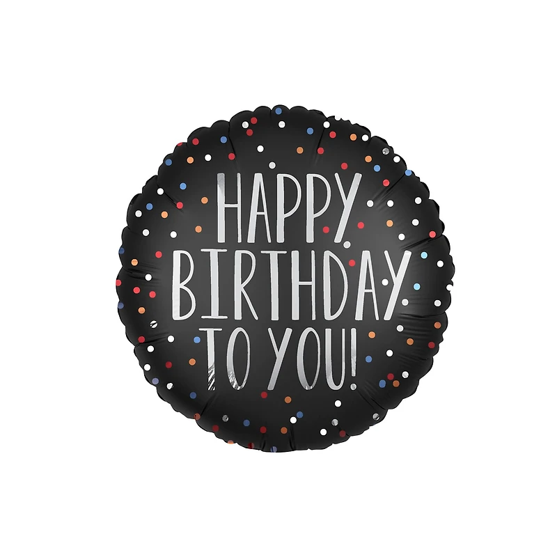17" Black Happy Birthday to You Foil Balloon