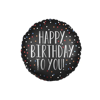 17" Black Happy Birthday to You Foil Balloon