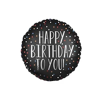 17" Black Happy Birthday to You Foil Balloon