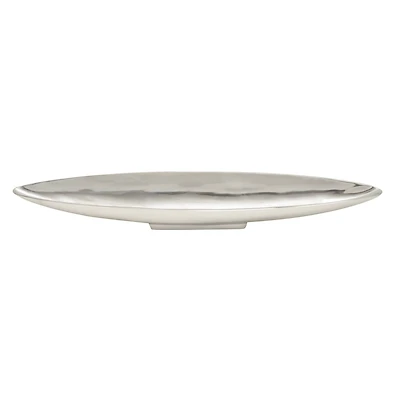 30" Silver Aluminum Modern Boat Tray