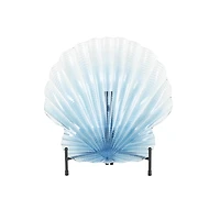 19" Blue Ombre Glass Seashell Charger with Metal Stand