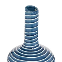Blue & White Stoneware Contemporary Vase Set