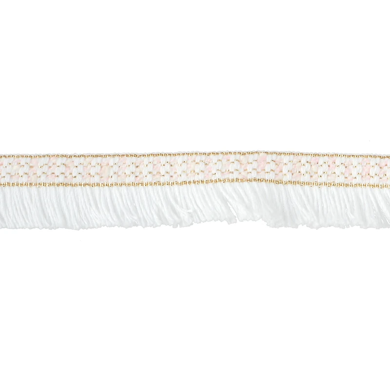 1" Pink, White & Gold Fringe Trim by Celebrate It®