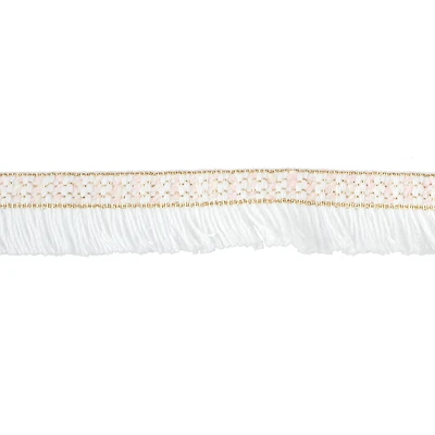 1" Pink, White & Gold Fringe Trim by Celebrate It®