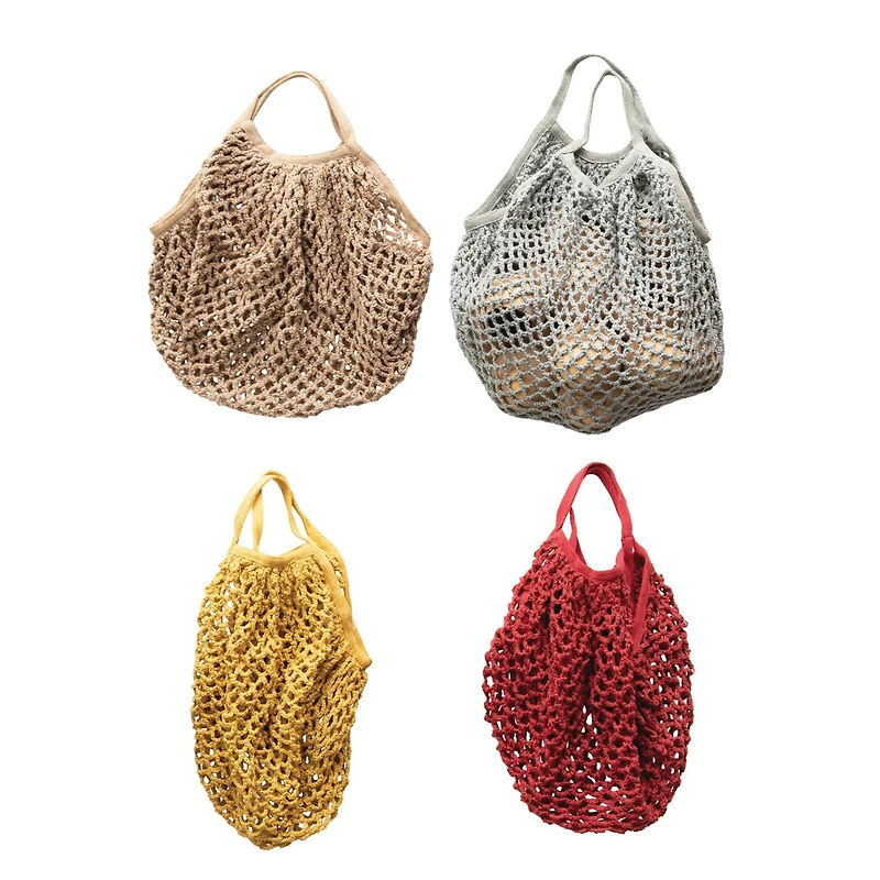 Hello Honey® Cotton Crochet Market Bag Set
